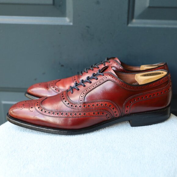 SALE - Allen Edmonds 10-AA McAllister Red Wingtip Oxford Mens Dress Shoes - Picture 2 of 15